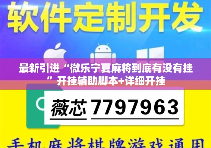 最新引进“微乐宁夏麻将到底有没有挂”开挂辅助脚本+详细开挂
