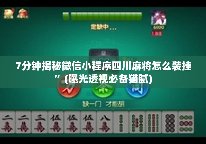 7分钟揭秘微信小程序四川麻将怎么装挂”(曝光透视必备猫腻)