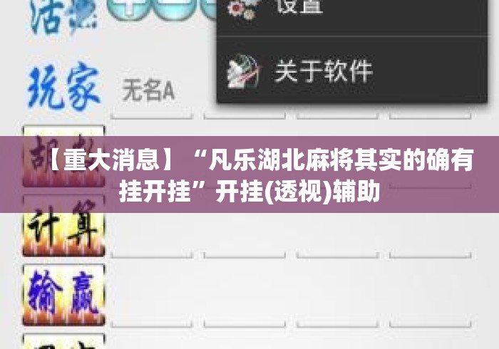 【重大消息】“凡乐湖北麻将其实的确有挂开挂	”开挂(透视)辅助