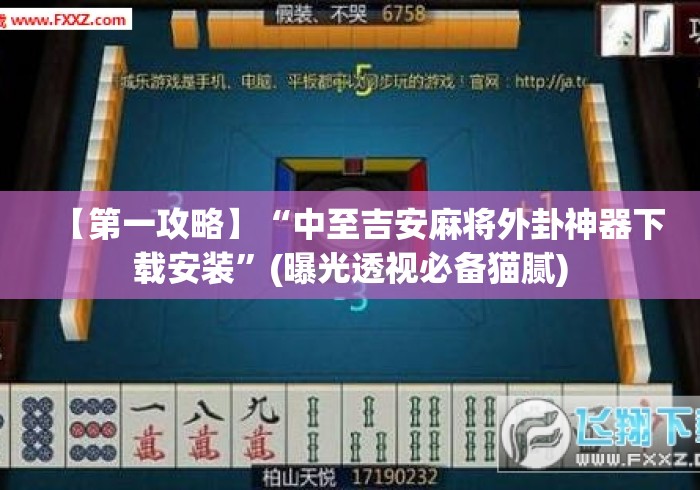 【第一攻略】“中至吉安麻将外卦神器下载安装”(曝光透视必备猫腻)