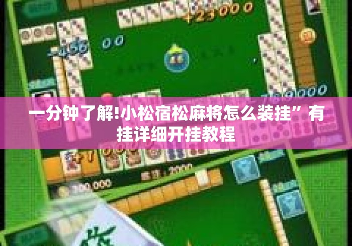 一分钟了解!小松宿松麻将怎么装挂	”有挂详细开挂教程