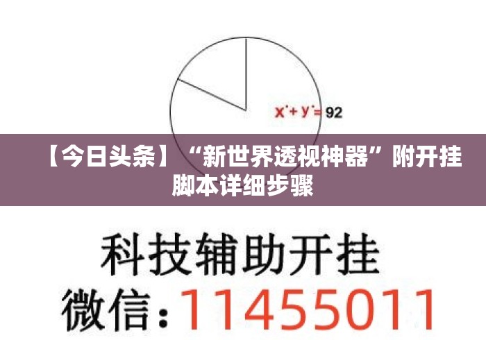 【今日头条】“新世界透视神器	”附开挂脚本详细步骤