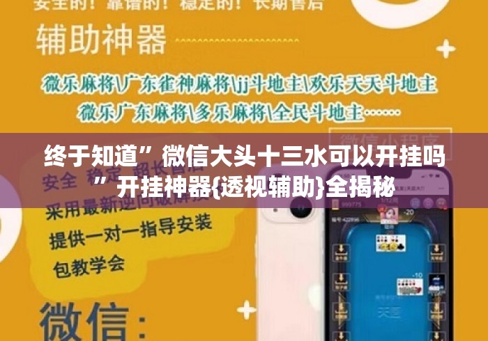 终于知道”微信大头十三水可以开挂吗”开挂神器{透视辅助}全揭秘