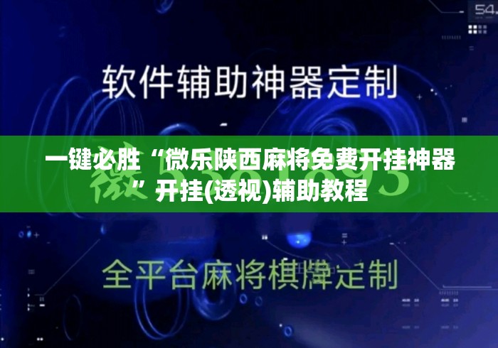 一键必胜“微乐陕西麻将免费开挂神器	”开挂(透视)辅助教程