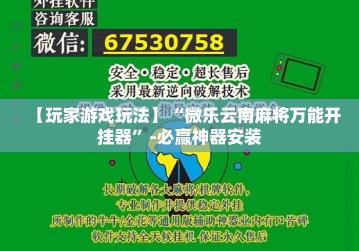 【玩家游戏玩法】“微乐云南麻将万能开挂器”-必赢神器安装
