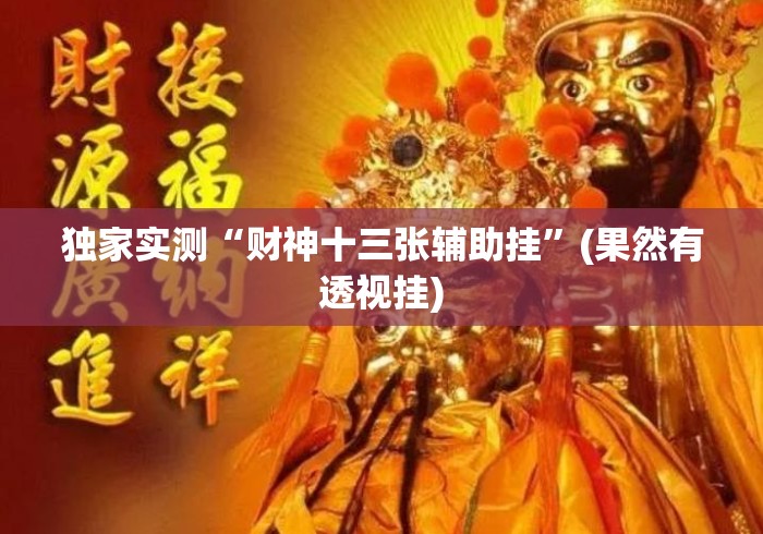 独家实测“财神十三张辅助挂”(果然有透视挂)