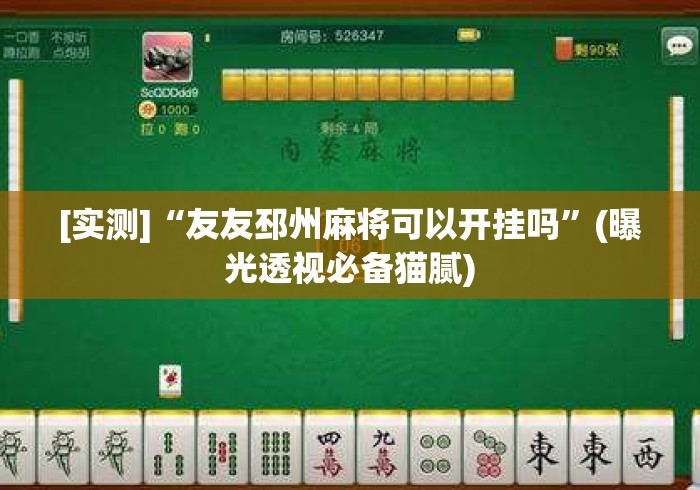 [实测]“友友邳州麻将可以开挂吗	”(曝光透视必备猫腻)