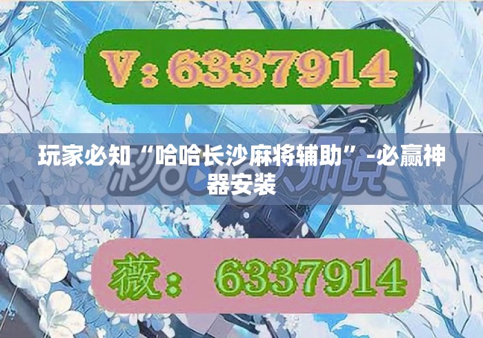 玩家必知“哈哈长沙麻将辅助”-必赢神器安装