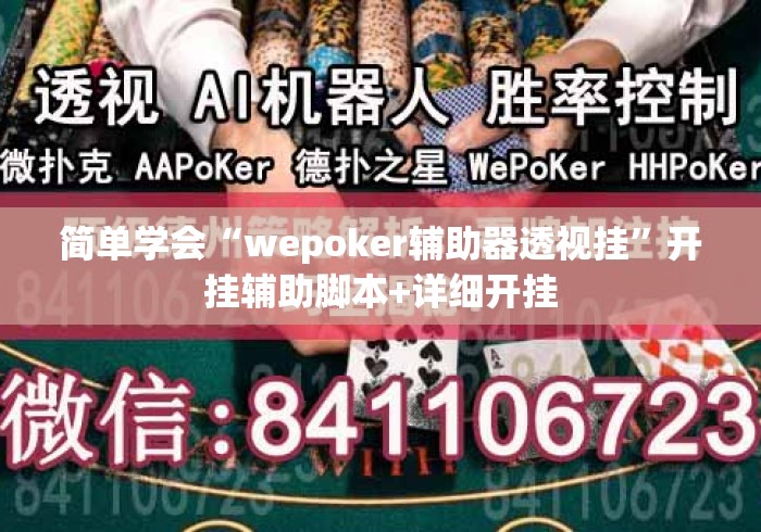 简单学会“wepoker辅助器透视挂	”开挂辅助脚本+详细开挂