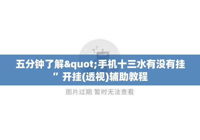 五分钟了解"手机十三水有没有挂”开挂(透视)辅助教程