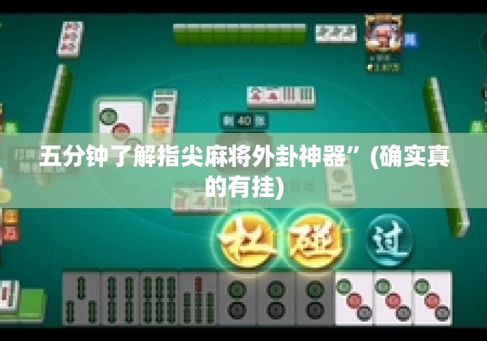 五分钟了解指尖麻将外卦神器”(确实真的有挂)