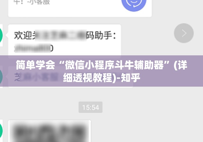 简单学会“微信小程序斗牛辅助器”(详细透视教程)-知乎