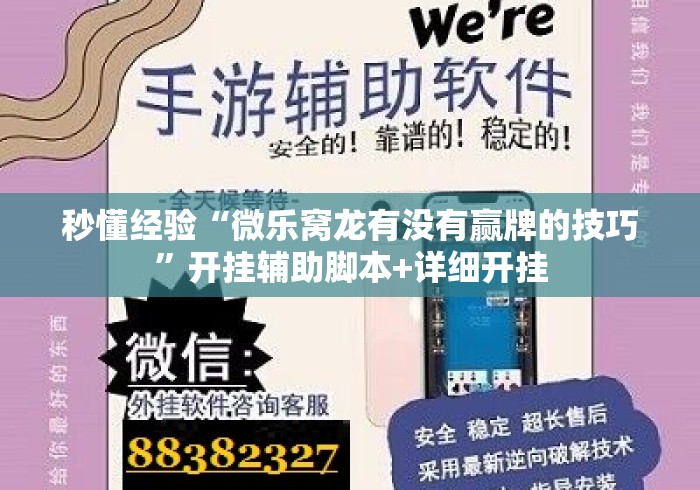 秒懂经验“微乐窝龙有没有赢牌的技巧”开挂辅助脚本+详细开挂