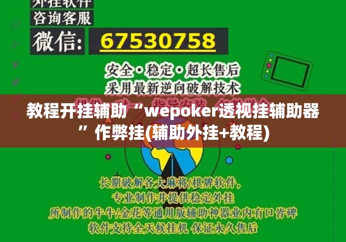 教程开挂辅助“wepoker透视挂辅助器”作弊挂(辅助外挂+教程)