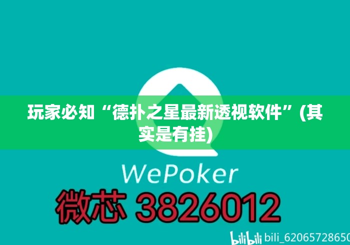 玩家必知“德扑之星最新透视软件”(其实是有挂)