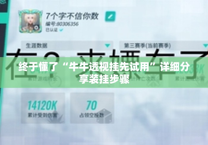 终于懂了“牛牛透视挂先试用	”详细分享装挂步骤