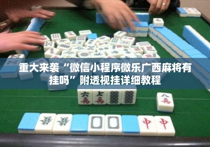 重大来袭“微信小程序微乐广西麻将有挂吗	”附透视挂详细教程
