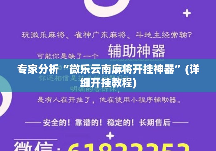 专家分析“微乐云南麻将开挂神器”(详细开挂教程)